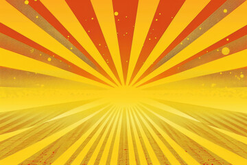Obraz premium yellow background, rays emitting from bottom center in shades of yellow and orange