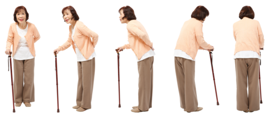 シニア女性　人物切り抜き5アングル