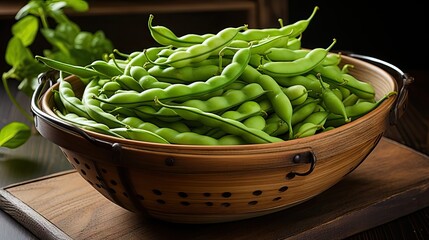 Green beans isolated on white background