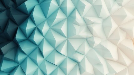 Obraz premium A blue-and-white abstract wallpaper featuring a multitude of triangular shapes surrounding a central yellow light