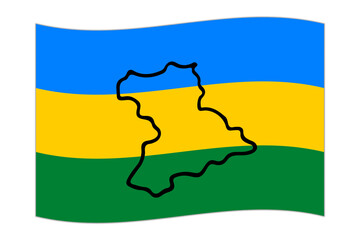 Waving flag of Anzoategui State, administrative division of Venezuela. Vector illustration.