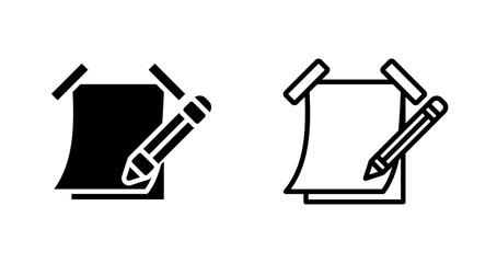 Sticky note with pencil Vector Icon