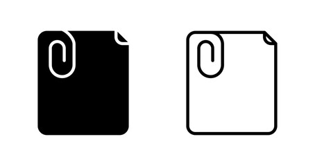 Paperclip with paper Vector Icon