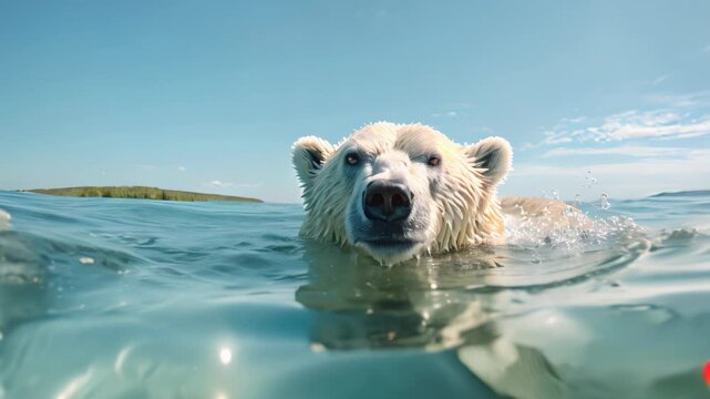 Polar Bear in nature Video 4K