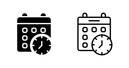 Calender Clock Vector Icon