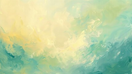 Soft Pastel Abstract Background in Light Green and Yellow Tones