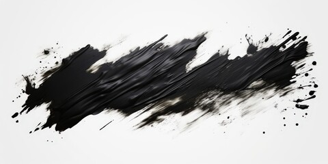 Abstract Black Paint Stroke, Black ink brush stroke, Black brush splashes