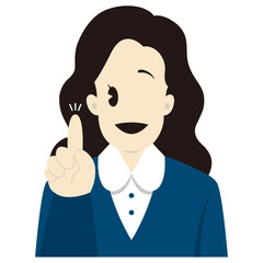 アイディアがひらめいたビジネスパーソンの女性　おしゃれなベクターイラスト