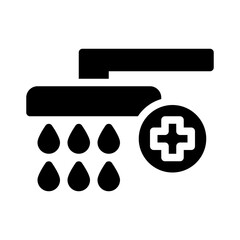 emergency shower glyph icon