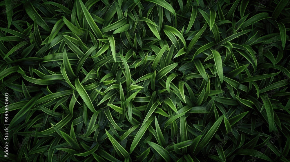 Poster green grass leaf texture in a dark tone, accented with a dark border vignette for a stylish and imme