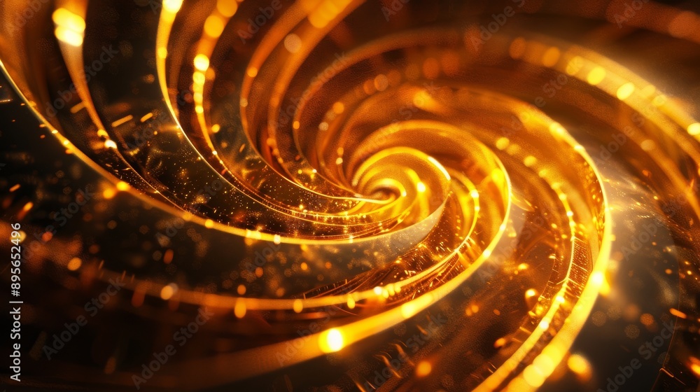 Sticker abstract golden spiral background for dynamic and futuristic presentation