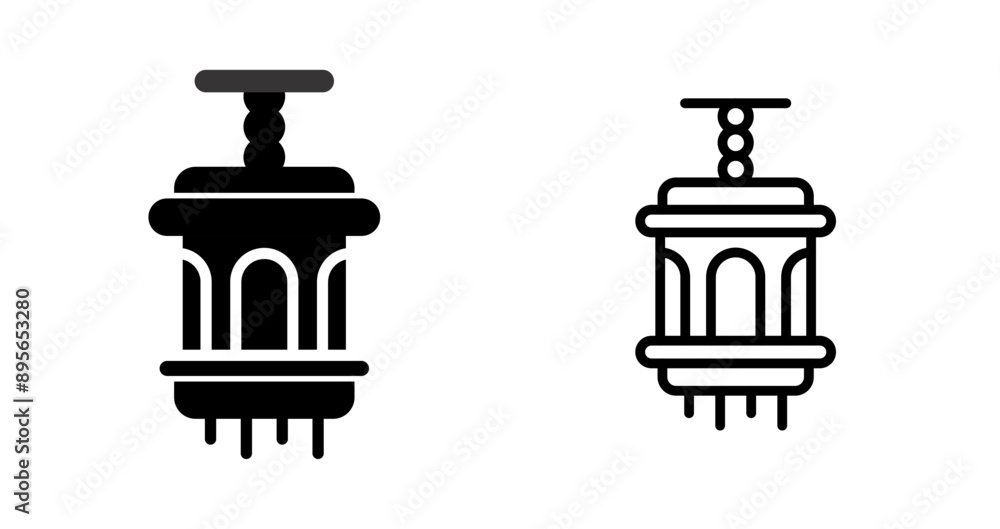 Poster lantern vector icon