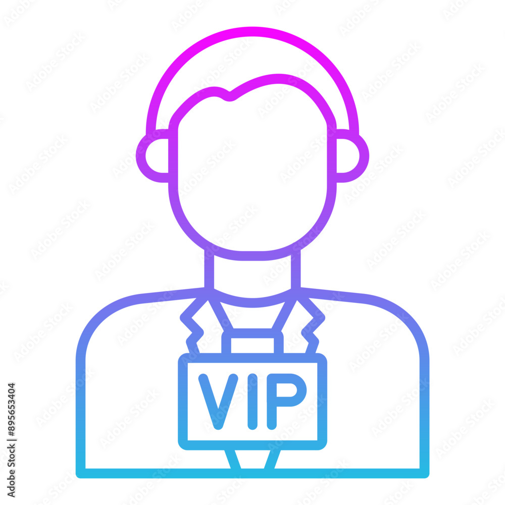 Sticker vip person icon