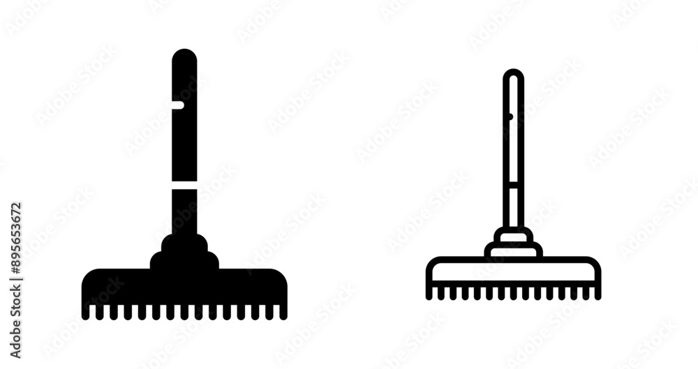 Sticker rake vector icon