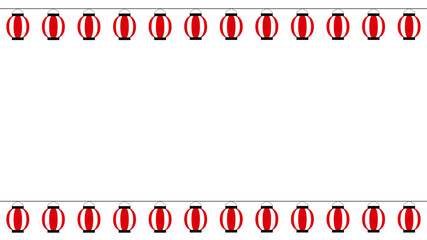 提灯　赤　フレーム　お祭り © suorun