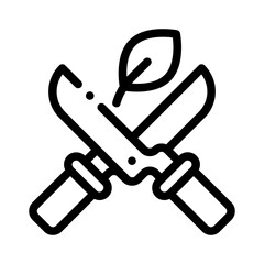 pruning shears line icon