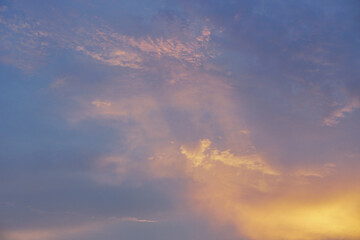 dusky clouds and sky at sunset