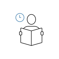 reading time concept line icon. Simple element illustration. reading time concept outline symbol design.