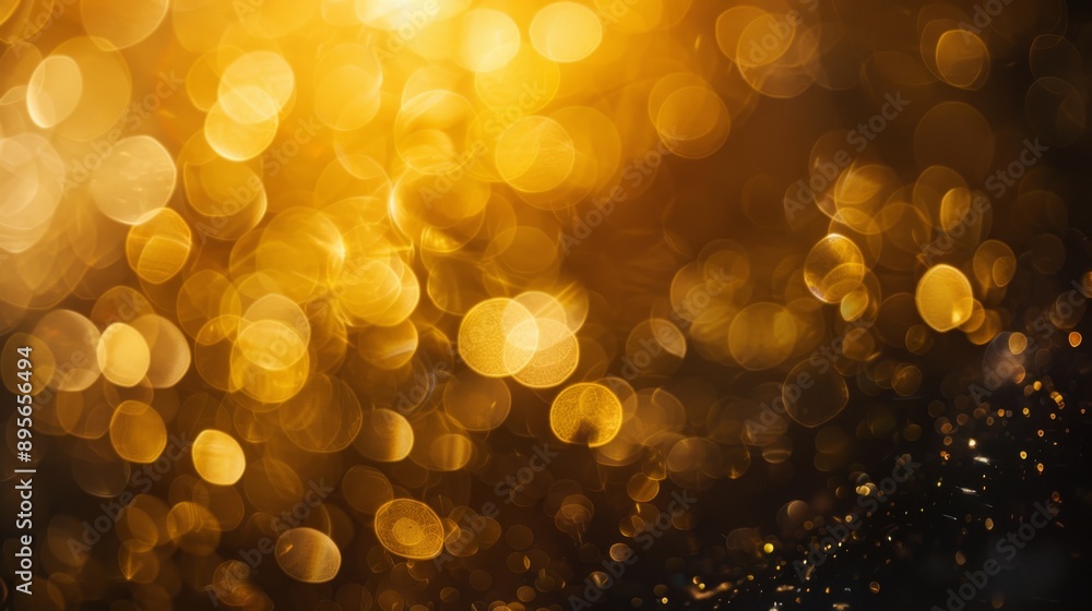 Poster golden bokeh effect background