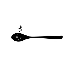 Scooping stars with a spoon, vector illustration