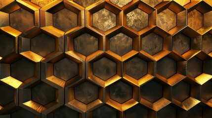 Golden Honeycomb Pattern