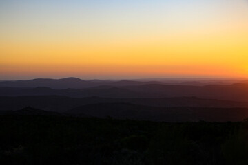 sunset in the mountains