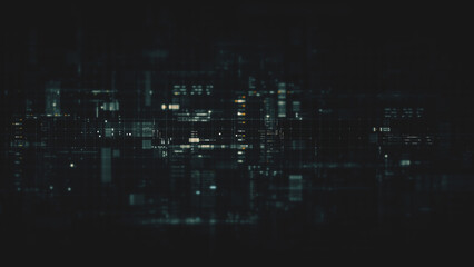 Futuristic screen display matrix, hi-tech digital data telemetry with encrypted numbers, display dynamic background for computer desktop screen display format