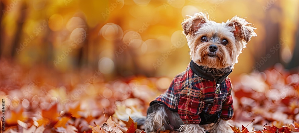 Poster dog in a trendy jacket