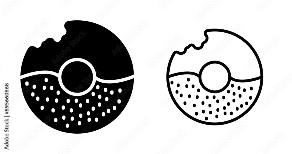 Poster donut vector icon