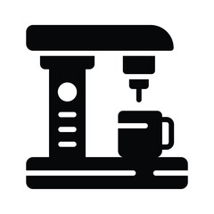 A coffee machine icon depicting an appliance that brews espresso, cappuccino, or drip coffee beverages automatically.