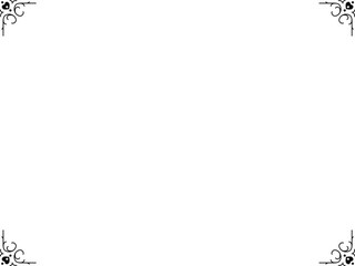 アンティークデザインのコーナーフレーム/黒/イラスト/素材