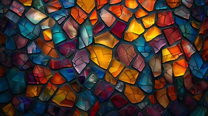 Abstract Mosaic: An intricate abstract background resembling a mosaic with small, colorful tiles. 
