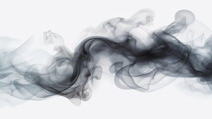 Fototapeta premium Abstract Smoke Photography, black gray smoke wave on white background