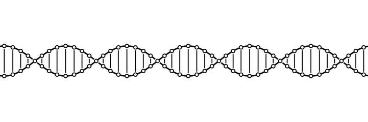 Seamless tileable illustration of a DNA molecule double helix fragment