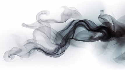 Abstract Smoke Design, black gray smoke wave on white background