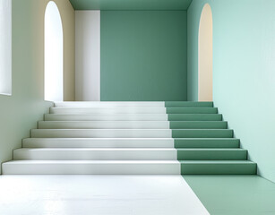 Obraz premium Modern Staircase in Minimalist Interior