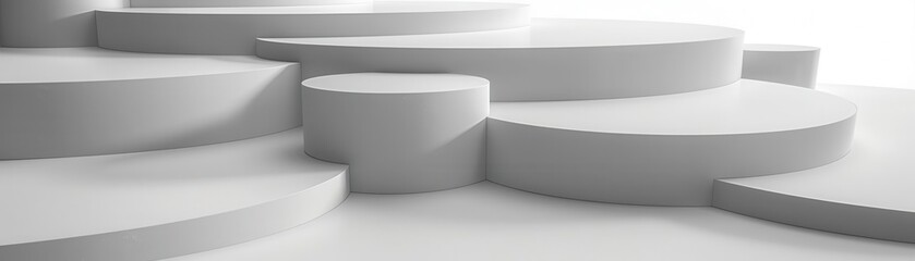 Minimalist focal abstract, monochrome design, flat design, top view, elegant theme, 3D render, vivid