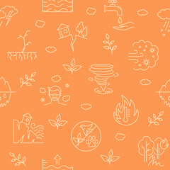 Global warming impact seamless pattern