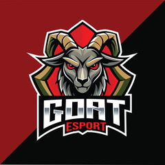 Goat Esport mascot logo design with shield
