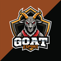 Goat Esport mascot logo design with shield
