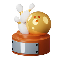 Bowling Thropy 3D Illustration