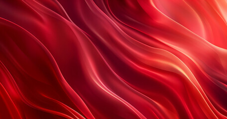 Obraz premium Abstract red background with soft waves and light lines for an elegant design