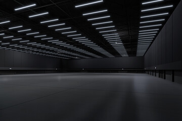 Empty hall exhibition centre.The backdrop for exhibition stands, booth,parking,trade show.Conversation for activity,meeting.Arena for entertainment,event,sports.Indoor for Factory,showroom.3d render.