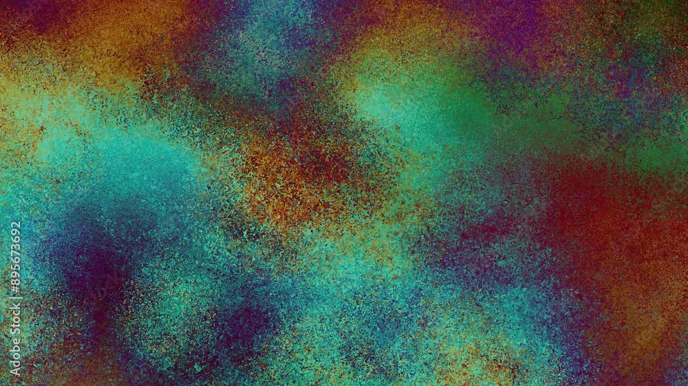 Poster Seamless colorful abstract background with rough grain for loop playback. Dynamic gradient animation with grainy grains on abstract background