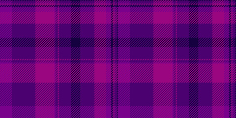Form vector seamless check, packaging pattern fabric plaid. Flooring tartan background texture textile in purple and pink colors.