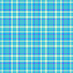 Shabby pattern check fabric, velvet plaid textile tartan. String texture background vector seamless in cyan and light colors.