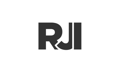 RJI logo design template with strong and modern bold text. Initial based vector logotype featuring simple and minimal typography. Trendy company identity.
