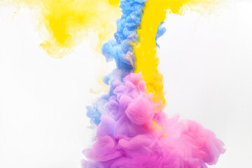 Colorful smoke feast produced in a studio environment