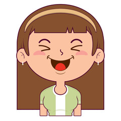 girl playful face cartoon cute