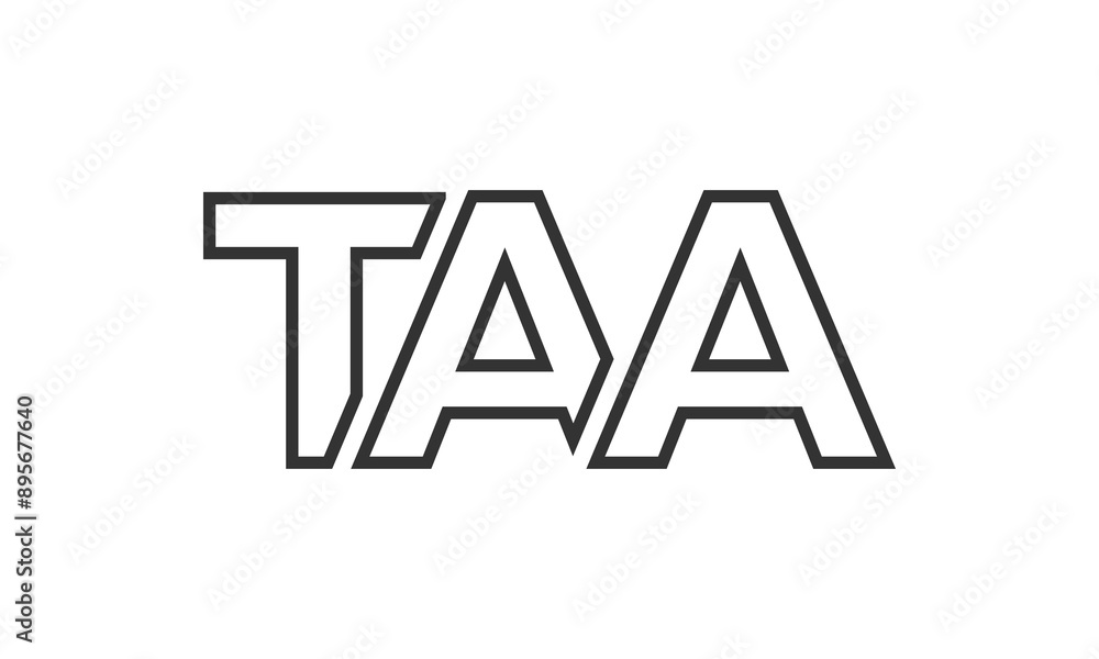 Poster TAA logo design template with strong and modern bold text. Initial based vector logotype featuring simple and minimal typography. Trendy company identity.